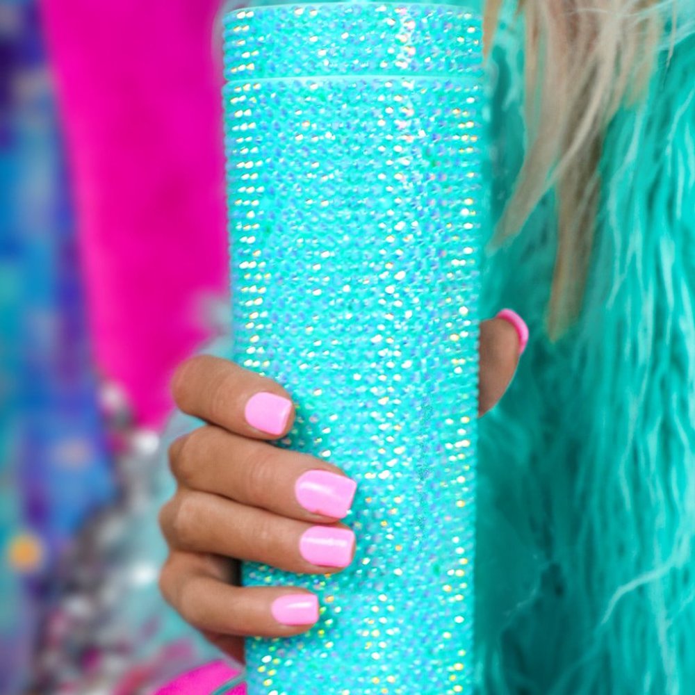 Turquoise Rhinestone Straw Cup - Picture 3 of 9